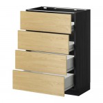 МЕТОД / ФОРВАРА Напольн шкаф 4 фронт панели/4 ящика - под дерево черный, Тингсрид под березу, 60x37 см МЕТОД / ФОРВАРА Напольн шкаф 4 фронт панели/4 ящика - под дерево черный, Тингсрид под березу, 60x37 см