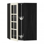 МЕТОД Углов навесн шк с врщ скц/сткл дв - под дерево черный, Будбин белый с оттенком, 68x100 см МЕТОД Углов навесн шк с врщ скц/сткл дв - под дерево черный, Будбин белый с оттенком, 68x100 см