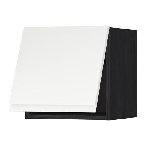 МЕТОД Горизонтальный навесной шкаф - под дерево черный, Воксторп белый, 40x40 см МЕТОД Горизонтальный навесной шкаф - под дерево черный, Воксторп белый, 40x40 см