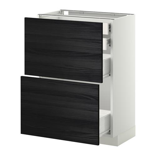 МЕТОД / ФОРВАРА Нплн шк 2фрнт/2низк/2 выс/2срдн ящ - белый, Тингсрид под дерево черный, 60x37 см МЕТОД / ФОРВАРА Нплн шк 2фрнт/2низк/2 выс/2срдн ящ - белый, Тингсрид под дерево черный, 60x37 см
