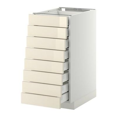 МЕТОД / МАКСИМЕРА Наполн шкаф 8 фронт/8 низк ящиков - 40x60 см, Рингульт глянцевый кремовый, белый МЕТОД / МАКСИМЕРА Наполн шкаф 8 фронт/8 низк ящиков - 40x60 см, Рингульт глянцевый кремовый, белый