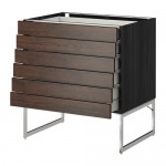 МЕТОД / МАКСИМЕРА Напольн шкаф 6фронт пнл/6 низ ящ - под дерево черный, Эдсерум под дерево коричневый, 80x60x60 см МЕТОД / МАКСИМЕРА Напольн шкаф 6фронт пнл/6 низ ящ - под дерево черный, Эдсерум под дерево коричневый, 80x60x60 см