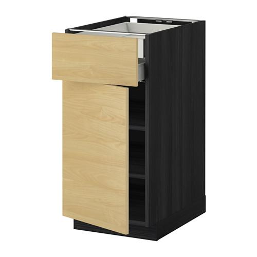 МЕТОД / МАКСИМЕРА Напольн шкаф двр/фр пнл/плк/2низ ящ - под дерево черный, Тингсрид под березу, 40x60 см МЕТОД / МАКСИМЕРА Напольн шкаф двр/фр пнл/плк/2низ ящ - под дерево черный, Тингсрид под березу, 40x60 см