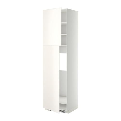 METOD высокий шкаф д/холодильника/2дверцы белый/Веддинге белый 60x60x220 см