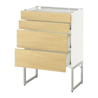 МЕТОД / ФОРВАРА Нплн шк 4 фронт/2 низк/2средн ящ - 60x37x60 см, Тингсрид под березу, белый МЕТОД / ФОРВАРА Нплн шк 4 фронт/2 низк/2средн ящ - 60x37x60 см, Тингсрид под березу, белый