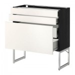 МЕТОД / ФОРВАРА Напольн шкаф 3фронт пнл/2низ/2ср ящ - под дерево черный, Веддинге белый, 80x37x60 см МЕТОД / ФОРВАРА Напольн шкаф 3фронт пнл/2низ/2ср ящ - под дерево черный, Веддинге белый, 80x37x60 см