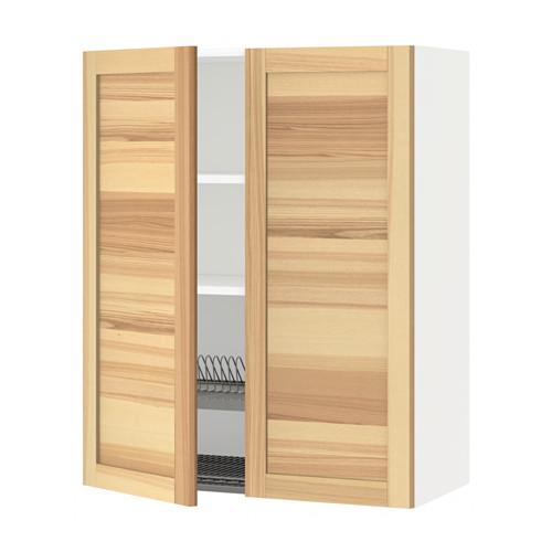 МЕТОД Навесной шкаф с посуд суш/2 дврц - белый, Торхэмн естественный ясень, 80x100 см МЕТОД Навесной шкаф с посуд суш/2 дврц - белый, Торхэмн естественный ясень, 80x100 см