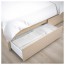 МАЛЬМ Каркас кровати+2 кроватных ящика - Леирсунд, дубовый шпон, беленый