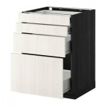 МЕТОД / ФОРВАРА Напольн шкаф 4 фронт панели/4 ящика - 60x60 см, Росдаль белый ясень, под дерево черный МЕТОД / ФОРВАРА Напольн шкаф 4 фронт панели/4 ящика - 60x60 см, Росдаль белый ясень, под дерево черный