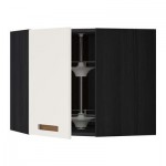 МЕТОД Угл нвсн шкф с вращающ секц - 68x60 см, Мэрста белый, под дерево черный