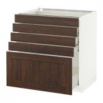 МЕТОД / ФОРВАРА Напольный шкаф с 5 ящиками - 80x60 см, Эдсерум под дерево коричневый, белый МЕТОД / ФОРВАРА Напольный шкаф с 5 ящиками - 80x60 см, Эдсерум под дерево коричневый, белый