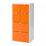 ВИСТХУС Комод с 6 ящиками - белый/оранжевый ВИСТХУС Комод с 6 ящиками - белый/оранжевый