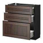 МЕТОД / ФОРВАРА Напольный шкаф с 3 ящиками - 80x37 см, Эдсерум под дерево коричневый, под дерево черный МЕТОД / ФОРВАРА Напольный шкаф с 3 ящиками - 80x37 см, Эдсерум под дерево коричневый, под дерево черный