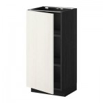 МЕТОД Напольный шкаф с полками - 40x37 см, Росдаль белый ясень, под дерево черный МЕТОД Напольный шкаф с полками - 40x37 см, Росдаль белый ясень, под дерево черный