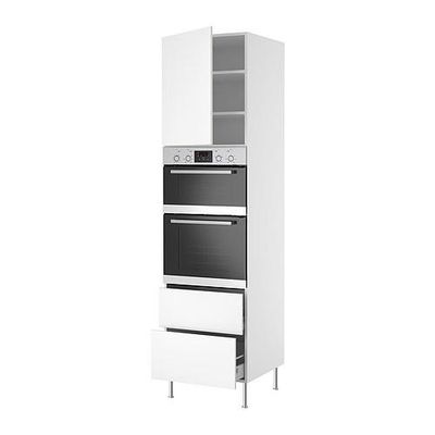 ФАКТУМ Выс шкаф д/двойн дхвк DOV8/2+ящ/двр - Аплод белый