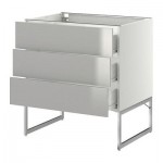 МЕТОД / ФОРВАРА Нплн шк 3 фрнт/3 средн ящика - 80x60x60 см, Гревста нержавеющ сталь, белый МЕТОД / ФОРВАРА Нплн шк 3 фрнт/3 средн ящика - 80x60x60 см, Гревста нержавеющ сталь, белый