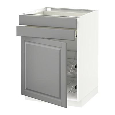 МЕТОД / ФОРВАРА Напольн шкаф/дверца/2ящ/првл крзн - 60x60 см, Будбин серый, белый