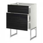 МЕТОД / ФОРВАРА Наполн шк 2 фрнт/3 средн ящ - 60x37x60 см, Тингсрид под дерево черный, белый МЕТОД / ФОРВАРА Наполн шк 2 фрнт/3 средн ящ - 60x37x60 см, Тингсрид под дерево черный, белый