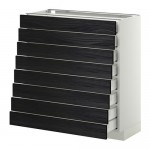 МЕТОД / МАКСИМЕРА Наполн шкаф 8 фронт/8 низк ящиков - белый, Тингсрид под дерево черный, 80x37 см МЕТОД / МАКСИМЕРА Наполн шкаф 8 фронт/8 низк ящиков - белый, Тингсрид под дерево черный, 80x37 см