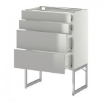 МЕТОД / ФОРВАРА Нплн шк 4 фронт/2 низк/2средн ящ - 60x37x60 см, Гревста нержавеющ сталь, белый
