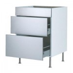 ФАКТУМ Напольный шкаф с 3 ящиками - Рубрик нержавеющ сталь, 60 см ФАКТУМ Напольный шкаф с 3 ящиками - Рубрик нержавеющ сталь, 60 см