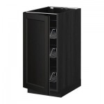 МЕТОД Напольный шкаф с проволочн ящиками - 40x60 см, Лаксарби черно-коричневый, под дерево черный