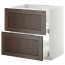 МЕТОД / МАКСИМЕРА Напольн шк п-мойку+2фрнт пнл/2 ящ - белый, Эдсерум под дерево коричневый, 80x60 см