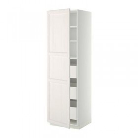 МЕТОД / МАКСИМЕРА Высокий шкаф с ящиками - 60x60x200 см, Лаксарби белый, белый