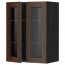 МЕТОД Навесной шкаф с полками/2 стекл дв - под дерево черный, Эдсерум под дерево коричневый, 60x80 см