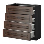 МЕТОД / ФОРВАРА Напольн шкаф 4 фронт панели/4 ящика - под дерево черный, Эдсерум под дерево коричневый, 80x37 см МЕТОД / ФОРВАРА Напольн шкаф 4 фронт панели/4 ящика - под дерево черный, Эдсерум под дерево коричневый, 80x37 см