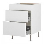 ФАКТУМ Напольный шкаф с 3 ящиками - Абстракт белый, 60 см