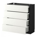 МЕТОД / ФОРВАРА Напольн шкаф 4 фронт панели/4 ящика - 80x37 см, Хэггеби белый, под дерево черный МЕТОД / ФОРВАРА Напольн шкаф 4 фронт панели/4 ящика - 80x37 см, Хэггеби белый, под дерево черный