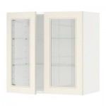 МЕТОД Навесной шкаф с полками/2 стекл дв - 60x60 см, Хитарп белый с оттенком, белый