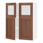 МЕТОД Навесной шкаф/полки/2дв/2стек дв - белый, Филипстад коричневый МЕТОД Навесной шкаф/полки/2дв/2стек дв - белый, Филипстад коричневый