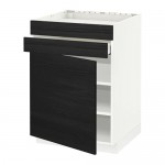 МЕТОД / МАКСИМЕРА Нап шк д/вар панели/дв/2фасада/1ящ - белый, Тингсрид под дерево черный