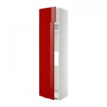 МЕТОД Выс шкаф д/холодильн или морозильн - 60x60x240 см, Рингульт глянцевый красный, белый