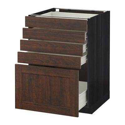 МЕТОД / ФОРВАРА Напольный шкаф с 5 ящиками - 60x60 см, Эдсерум под дерево коричневый, под дерево черный МЕТОД / ФОРВАРА Напольный шкаф с 5 ящиками - 60x60 см, Эдсерум под дерево коричневый, под дерево черный