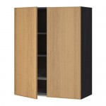 МЕТОД Навесной шкаф с посуд суш/2 дврц - под дерево черный, Экестад дуб, 80x100 см МЕТОД Навесной шкаф с посуд суш/2 дврц - под дерево черный, Экестад дуб, 80x100 см