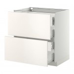 МЕТОД / ФОРВАРА Напольн шкаф 2 фронт пнл/4 средн ящ - белый, Веддинге белый, 80x60 см