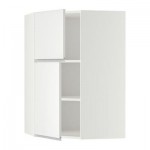 МЕТОД Угловой навесной шкаф+полки/2дверцы - Нодста белый/алюминий, белый МЕТОД Угловой навесной шкаф+полки/2дверцы - Нодста белый/алюминий, белый