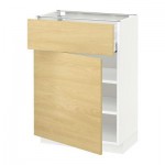 МЕТОД / МАКСИМЕРА Напольный шкаф с ящиком/дверью - 60x37 см, Тингсрид под березу, белый МЕТОД / МАКСИМЕРА Напольный шкаф с ящиком/дверью - 60x37 см, Тингсрид под березу, белый