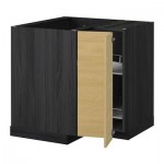 МЕТОД Угл напольн шкаф с вращающ секц - Тингсрид под березу, под дерево черный МЕТОД Угл напольн шкаф с вращающ секц - Тингсрид под березу, под дерево черный