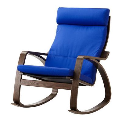 ПОЭНГ Кресло-качалка - Гранон синий, коричневый