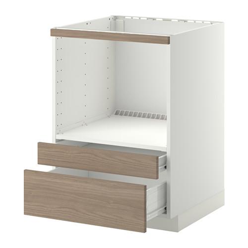 МЕТОД / ФОРВАРА Напольн шк д/комб СВЧ/ящики - Брокхульт под грецкий орех светло-серый, белый