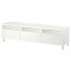 БЕСТО Тумба д/ТВ с ящиками - белый глянцевый/белый, направляющие ящика,нажимные