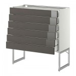 МЕТОД / МАКСИМЕРА Напольн шкаф 6фронт пнл/6 низ ящ - 80x37x60 см, Рингульт глянцевый серый, белый МЕТОД / МАКСИМЕРА Напольн шкаф 6фронт пнл/6 низ ящ - 80x37x60 см, Рингульт глянцевый серый, белый