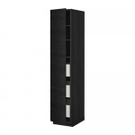 МЕТОД / МАКСИМЕРА Высокий шкаф с ящиками - под дерево черный, Тингсрид под дерево черный, 40x60x200 см