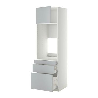 МЕТОД / МАКСИМЕРА Выс шкаф д/двойн духовки/3ящ/дверца - 60x60x200 см, Веддинге серый, белый МЕТОД / МАКСИМЕРА Выс шкаф д/двойн духовки/3ящ/дверца - 60x60x200 см, Веддинге серый, белый