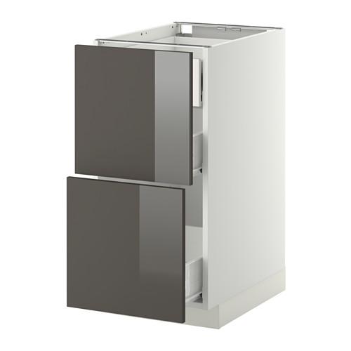 МЕТОД / ФОРВАРА Наполн шк 2 фрнт/3 средн ящ - белый, Рингульт глянцевый серый, 40x60 см МЕТОД / ФОРВАРА Наполн шк 2 фрнт/3 средн ящ - белый, Рингульт глянцевый серый, 40x60 см