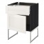 МЕТОД / МАКСИМЕРА Напольный шкаф с ящиком/дверью - под дерево черный, Сэведаль белый, 60x60x60 см